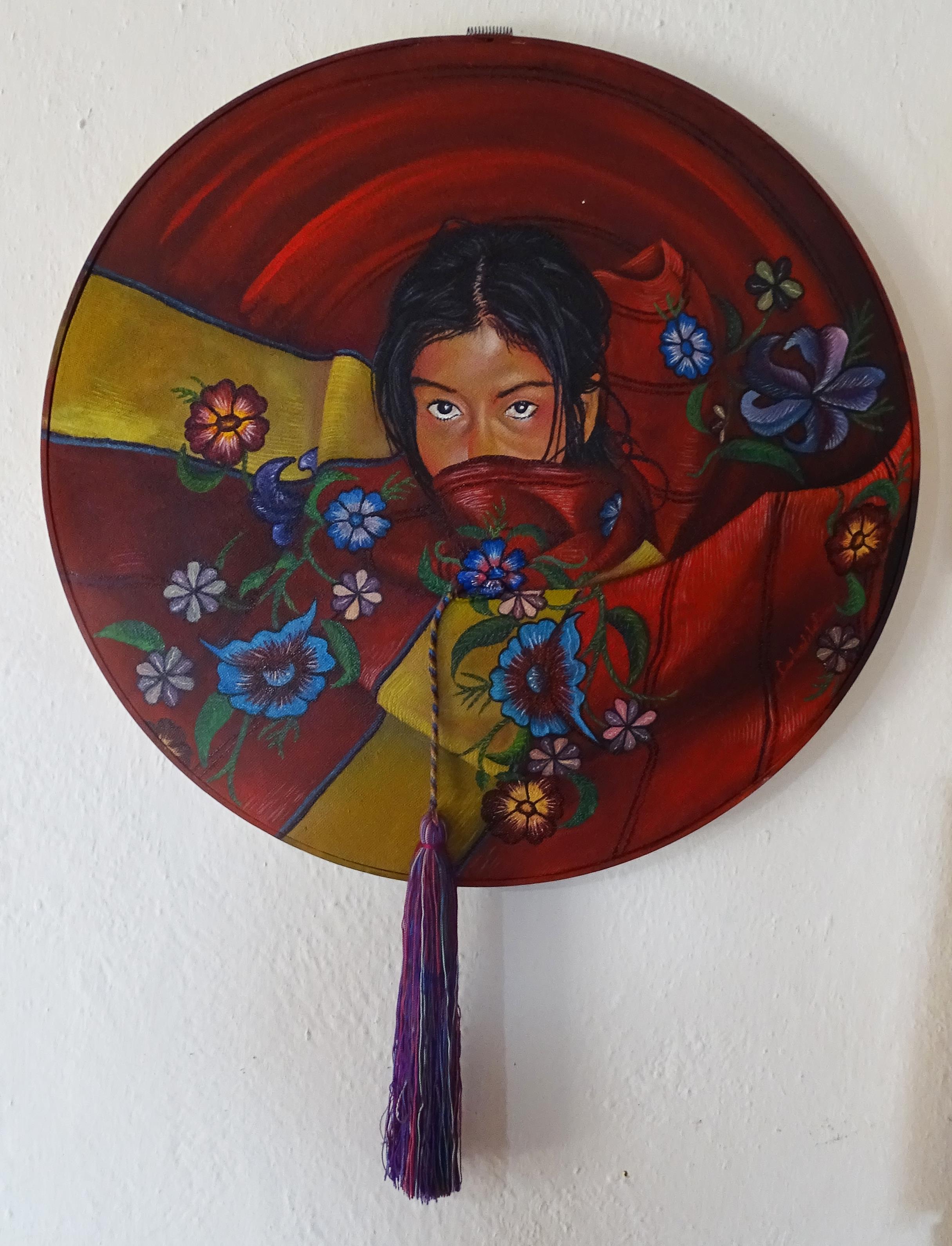 Carlos de la cruz Retrato circular de una niña con flores